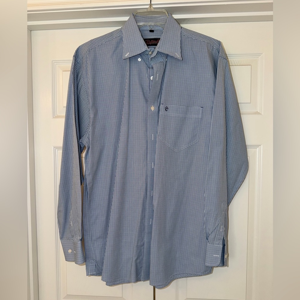 Classic Blue Checkered Dress Shirt